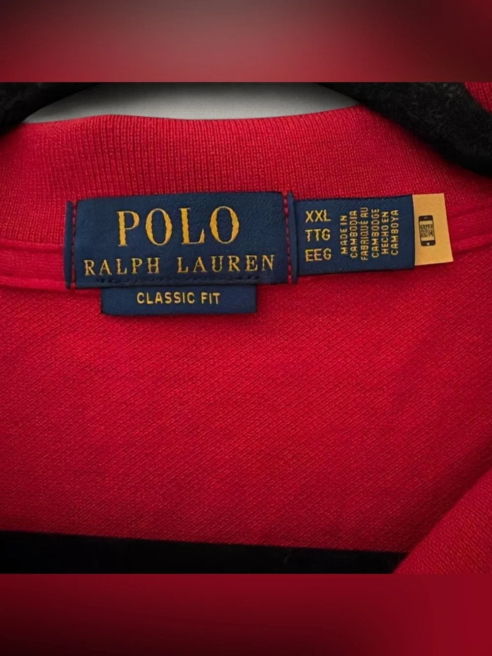 Ralph Lauren Red Men’s Polo with Multicolor Polo Player Embroidery